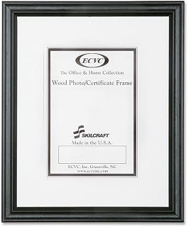 AbilityOne 7105-00-052-8690 Style A Black Enamel Frames, 8" Width, 10" Length, Pack of 12