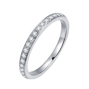 14K Gold 2mm Moissanite Wedding Band Channel Set Stackable Rings(White Gold by ZUBAHUSS – 7, Moissanite, White, Model Zu9yi24-7W0-1WE4