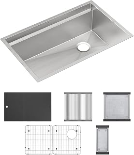 Elkay CS30K Circuit Chef 32-1/2" Undermount Single Basin Stainless Steel Kitchen Sink with Basin Rack, Colander and Cutting Board - Stainless Steel/Black