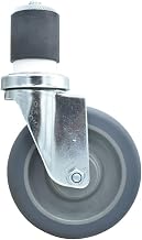 BK Resources 5" Gray Rubber 2" Expanding Stem Swivel Caster for Work Tables, NSF, 250lb Capacity Per Wheel