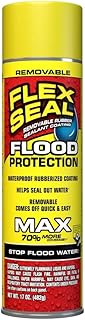 Flex Seal Spray Flood Protection, 17 oz, MAX, 1-Pack, Waterproof Rubberized Coating, Removable, Use on Door Tracks, Seams, Sills, Small Openings, Corners, and Irregular Shapes and More