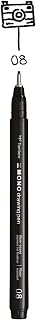 Tombow Fineliner Mono drawing pen, line width 08 (approx. 0.6 mm), pigment ink, water- and lightfast, for sketching, illustrating and drawing, black, WS-EFL-H-08