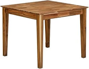 Furnifact Solid Wood Dining Table with Square Top and 4-Leg Base, Small Wooden Dining Room Table for Kitchen or Compact Spaces, Seats 4, Natural