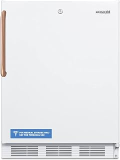 ACCUCOLD 24” Refrigerator, 5.5 cu.ft. Capacity, Undercounter, ADA Compliant, Commercial, Built-In, Copper Handle, White - FF7LWBITBCADA