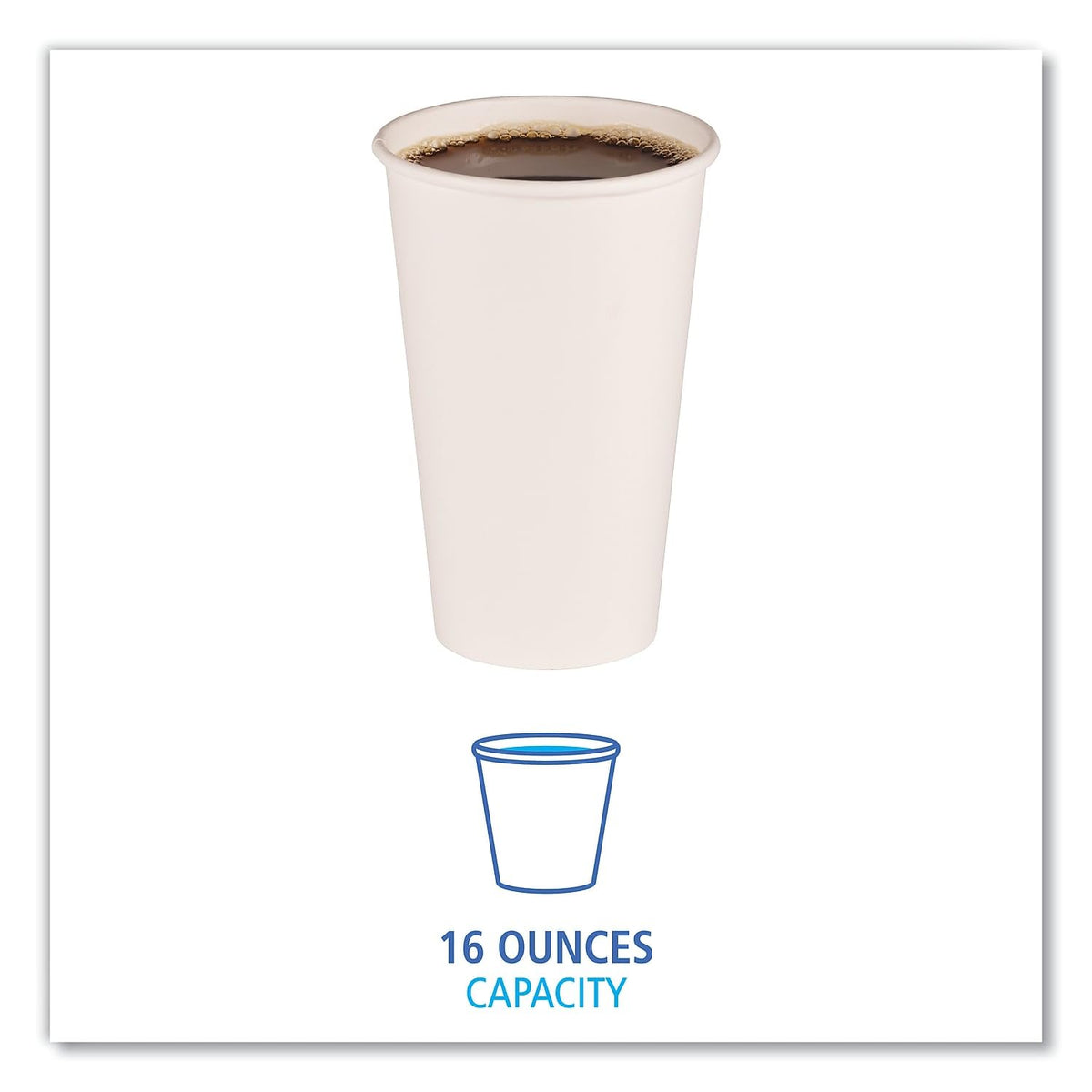 UP 16 oz Paper Hot Cups by Boardwalk – 16 Ounces, Paper, White