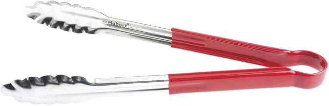 HUBERT Cool Touch Tong with Black Silicone Handle Stainless Steel - 12"L