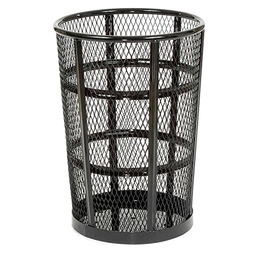 Outdoor Metal Trash Container Black by Global Industrial – Steel, Black, Model 237634BK