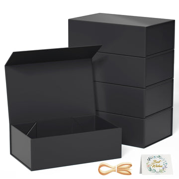 Ryddoy Gift Boxes with Lids, 9.5 x 6 x 3 Inch, Black 5 Pack