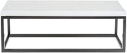HUBERT Black Display Riser with Marble Top - 7"H