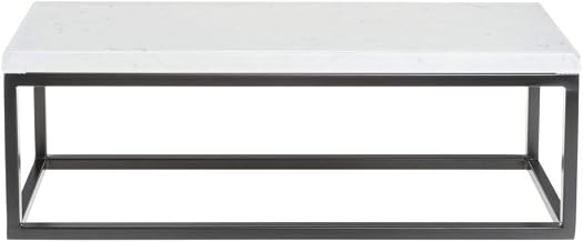 HUBERT Black Display Riser with Marble Top - 7"H