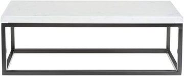 HUBERT Black Display Riser with Marble Top - 7"H