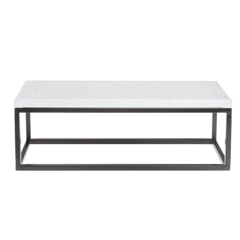 Black Display Riser with Marble Top - 7"H by HUBERT – Melamine, Black, Model 64410+34778