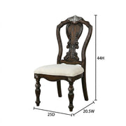 Dark Brown Upholstered Dining Side Chair Set of by Starlight Canyon Home – Solid Rubberwood, Oak Veneer, Engineered Wood, Fabric, Brown, Pack of 2