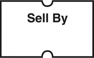 Productive Labels White 1-Line Dating and Coding Gun Labels 1-Line Black Imprinted Sell by, 24 Sleeves