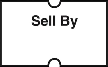 Productive Labels White 1-Line Dating and Coding Gun Labels 1-Line Black Imprinted Sell by, 24 Sleeves