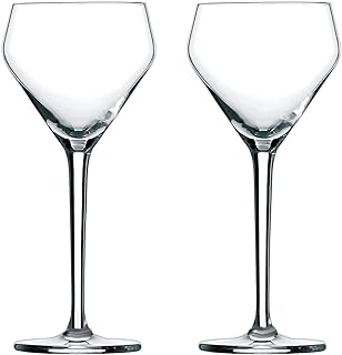x The Educated Barfly Collection Coupe Glass Handblown Teardrop Nick and Nora Cocktail Glass - 6-ounce, Set of 2 Martini Glasses for Up Cocktails (Plain)