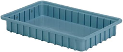 LewisBins Divider Box, 16-1/2" x 10-7/8" x 2-1/2", Light Blue, Lot of 6