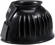 Centaur PVC Ribbed Double Hook and Loop Bell Boots, Black, Large