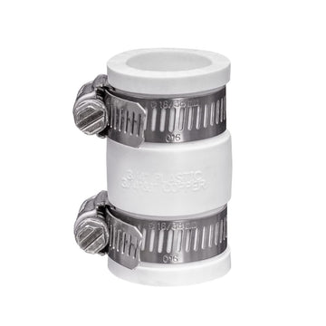 1056-075 3/4-in. Flexible PVC Condensate Pipe Coupling for Plastic and Copper Plumbing Connections in White by Fernco – 0.75", Polyvinyl Chloride, White, Model 1056-075W
