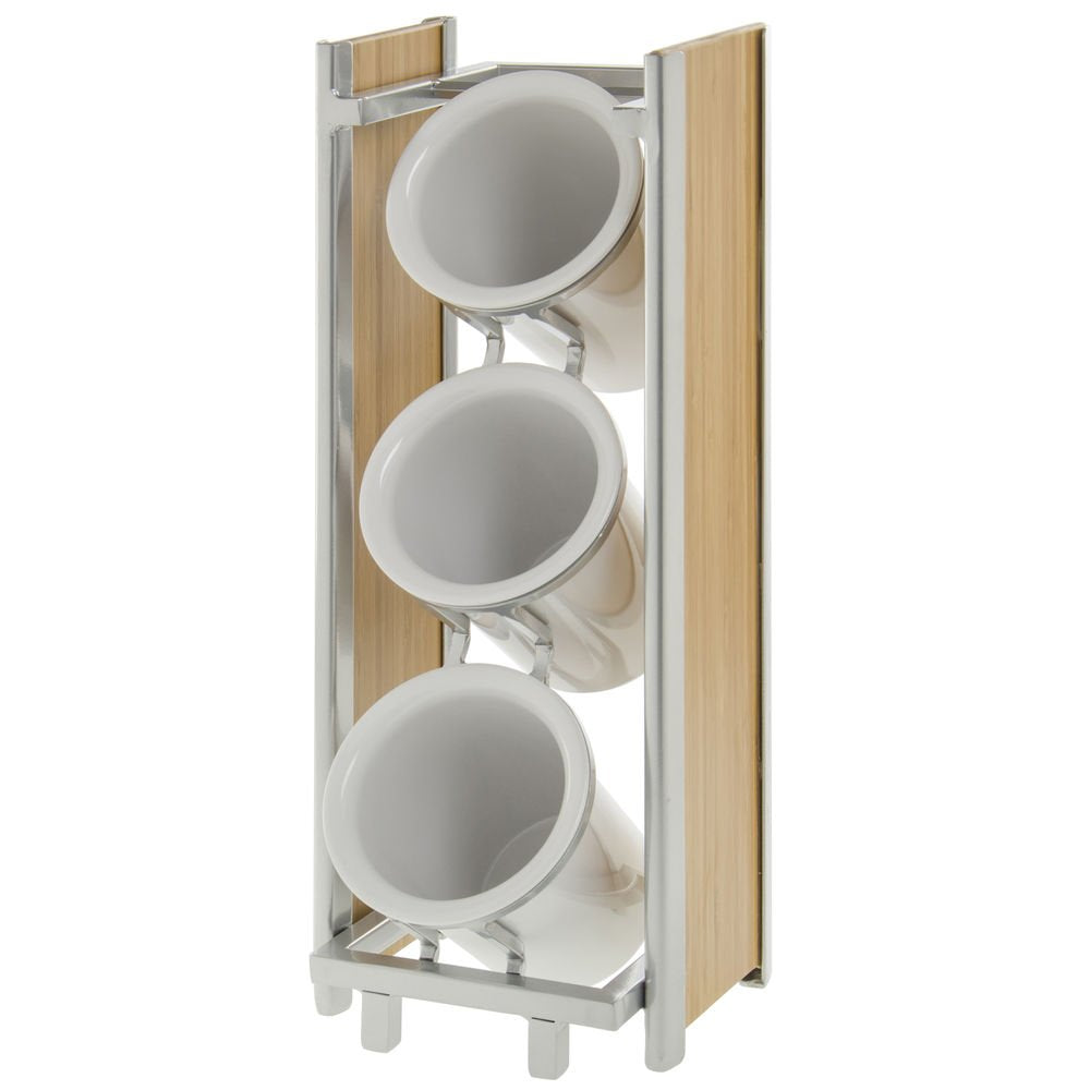 Eco Modern Cylinder Holder by CAL-MIL – 17"L x 8"W, Metal, Bamboo, Model 1283