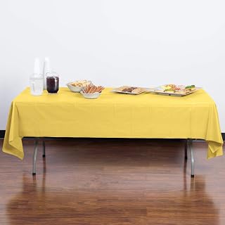 Creative Converting Plastic Table Cover, One Size, Mimosa Pastel Yellow