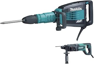 Makita HM1214CX 27 lb. AVT Demolition Hammer, accepts SDS-MAX bits and 1" Rotary Hammer, Blue