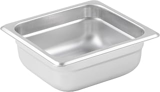 Winco 2 1/2" Silver 1/6 Size Metal Steam Table Pan, Anti-Jam (Set of 72)