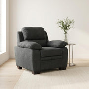 Textured Fabric-Upholstered Armchair with Solid Arms by Starlight Canyon Home – Textured, Grey