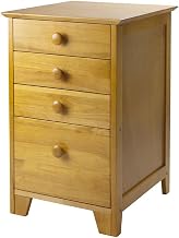 Furnifact Honey Wood Filing Cabinet – 4 Drawer Vertical File Cabinet – Wooden File Cabinet for Home Office with Spacious Storage and Elegant Design