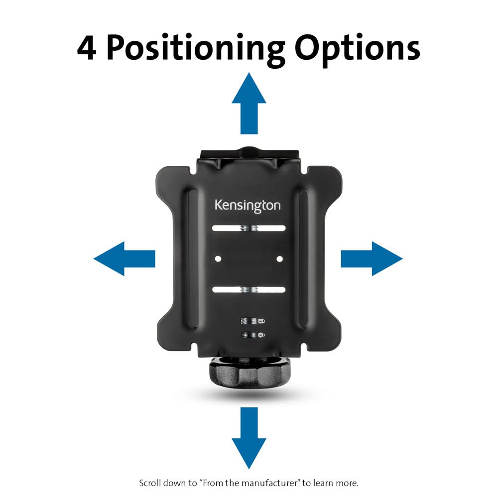 Docking Station Mounting Bracket () by Kensington – Universal, Aluminium, Black, Model K34050WW