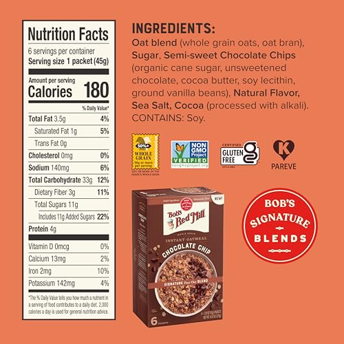 Bob's Red Mill Chocolate Chip / 9.52 Ounce (Pack of 4) / 4 Oatmeal