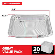 Stock Your Home 30 / Shallow / Silver Disposable Cookware
