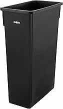 Winco Slender Trash Can, 23-Gallon, Black | Great for Kitchens, Dining Areas and Back-of-house Cleanup