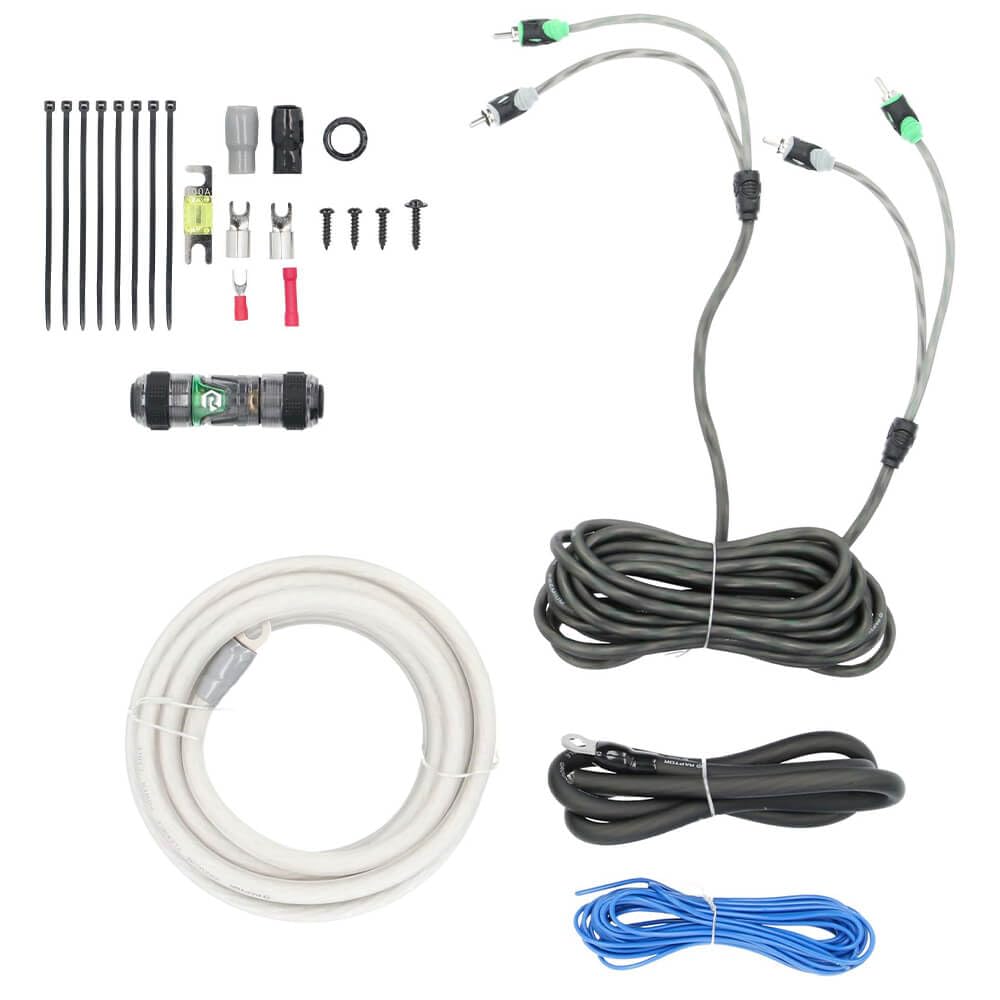 BY METRA ELECTRONICS PRO SERIES 1500W 4 AWG AMP KIT WITH RCA CABLE by RAPTOR – Oxygen-Free Copper, Standard, Model R5A4
