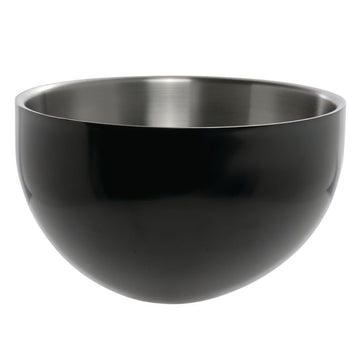 Serving Bowl with Insulated Double Walls Round Black Stainless Steel - 9 1/2 Dia x 5 1/4 H by HUBERT – Stainless Steel, Black, Model 191538028106