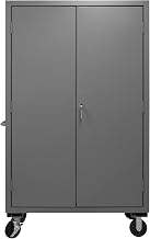 Durham 3502M-BLP-4S-95 Lockable Mobile Cabinet, 4 Adjustable Shelves, Flush Door Style, 48" Wide, 14 Gauge, Gray