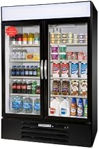 Beverage Air MMR44-1-B-LED MarketMax 47" Two Section Glass Door Reach-In Merchandiser Refrigerator with LED Lighting 45 cu.ft. Capacity Black Exterior and Bottom Mounted