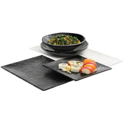 Serving Tray Matte Black Textured Melamine - 14 1/10"L x 10 3/5"W by HUBERT – Melamine, Black, Model M1405-BLACK