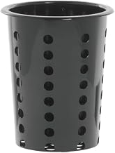 HUBERT Flatware Cylinder Perforated Black Plastic- 4 1/2" Dia x 5 1/2" H