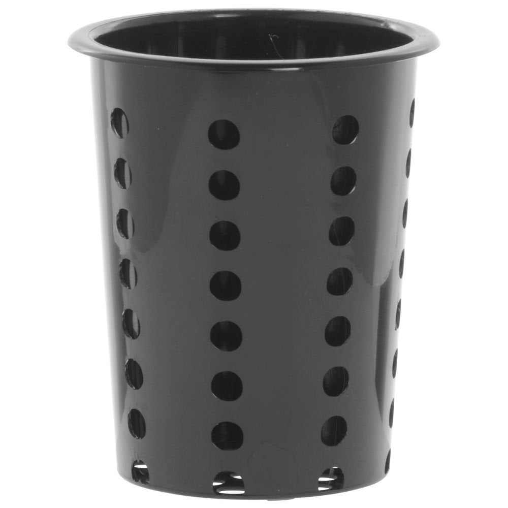 Flatware Cylinder Round Perforated Black Plastic Set of 3 4 1/2"Dia x 5 1/2"H by HUBERT – Plastic, Black, Model 191538027376
