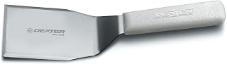 Dexter Russell S285-4 Sani-Safe 16443 Hamburger Turner, 5" x 4" Heavy Duty Solid Stainless Steel Beveled Offset Blade, Balanced Grill Spatula with Textured Polypropylene White Handle, NSF, USA Made