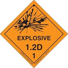 Labelmaster SLEXP12D Explosive 1.2 D Label, Vinyl, Made in the U.S.A, 4" x 4" (Pack of 500)