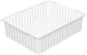 Akro-Mils 33226SCLAR CS 22-3/8-InchL by 17-3/8-Inch W by 6-Inch H Akro-Grid Slotted Divider Plastic Tote Box, 4-Pack