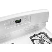 White Freestanding Gas Range with 5.1 Cu. Ft. & Bake Assist Temps by AMANA – 5.1 cubic_feet, Steel (porcelain‑coated)., Model AGR6303MMW
