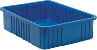 QUANTUM STORAGE SYSTEMS DG93060 Dividable Grid Storage Container, Heavy-Duty Stackable Plastic Parts Bin for Warehouse, Assembly & Industrial Organization, 22-1/2" x 17-1/2" x 6", Red, 3-Pack