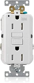 Leviton 15A-125V Extra-Heavy Duty Industrial Grade Weather/Tamper-Resistant Duplex Self-Test GFCI Receptacle, G5262-WTW, White, 15-Amp