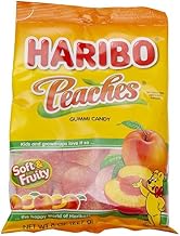 Haribo Confectionery Peaches Gummy Candy, 8 Ounce -- 10 per case.