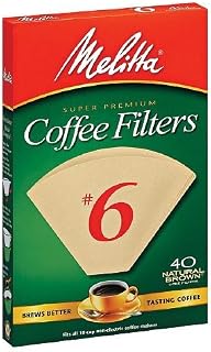 Melitta Natural Brown, Cone Coffee Filters #6 40 Ea (2)
