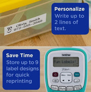 P-Touch Handheld Personal Label Maker with Tape by Brother – 6, Blue, Model PTH103W