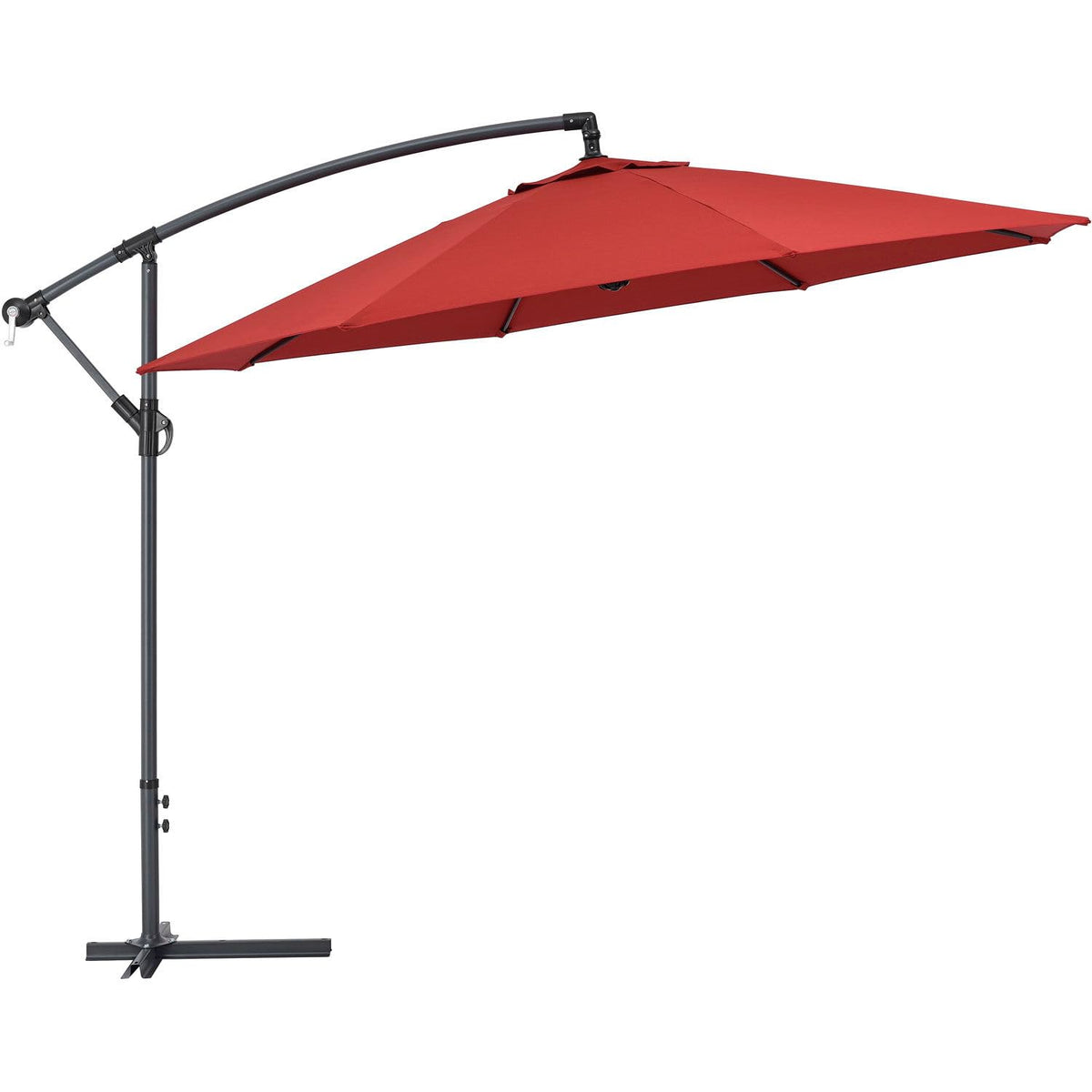 Global Industrial Cantilever Umbrella w/Crank by GEC – Red, Model ZY21B-RED